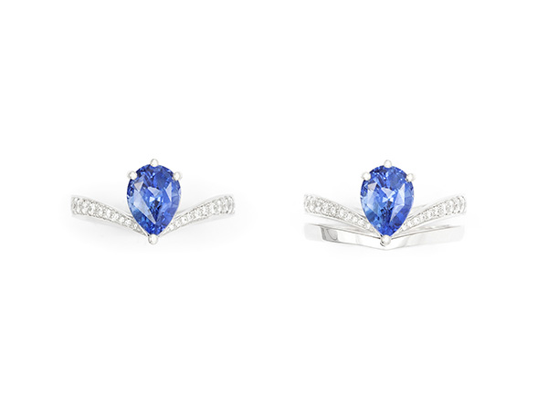 Bague-fiancailles-saphir-bleu-poire-pavage-diamants-face-alliance